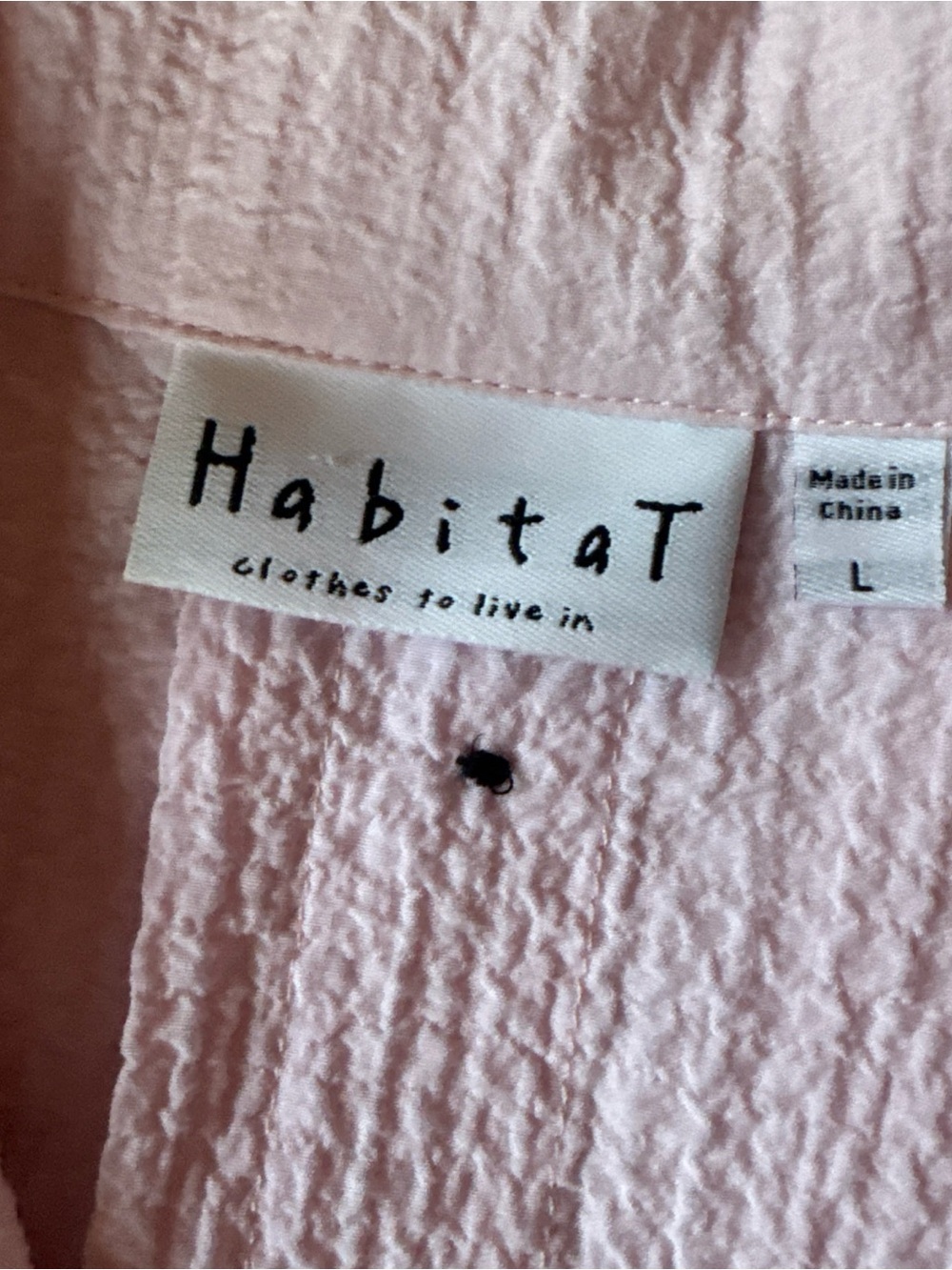 Habitat Light Pink Textured Button-Up Top with Black Buttons - Picture 2 of 8